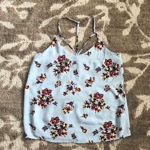 Womens light blue floral top